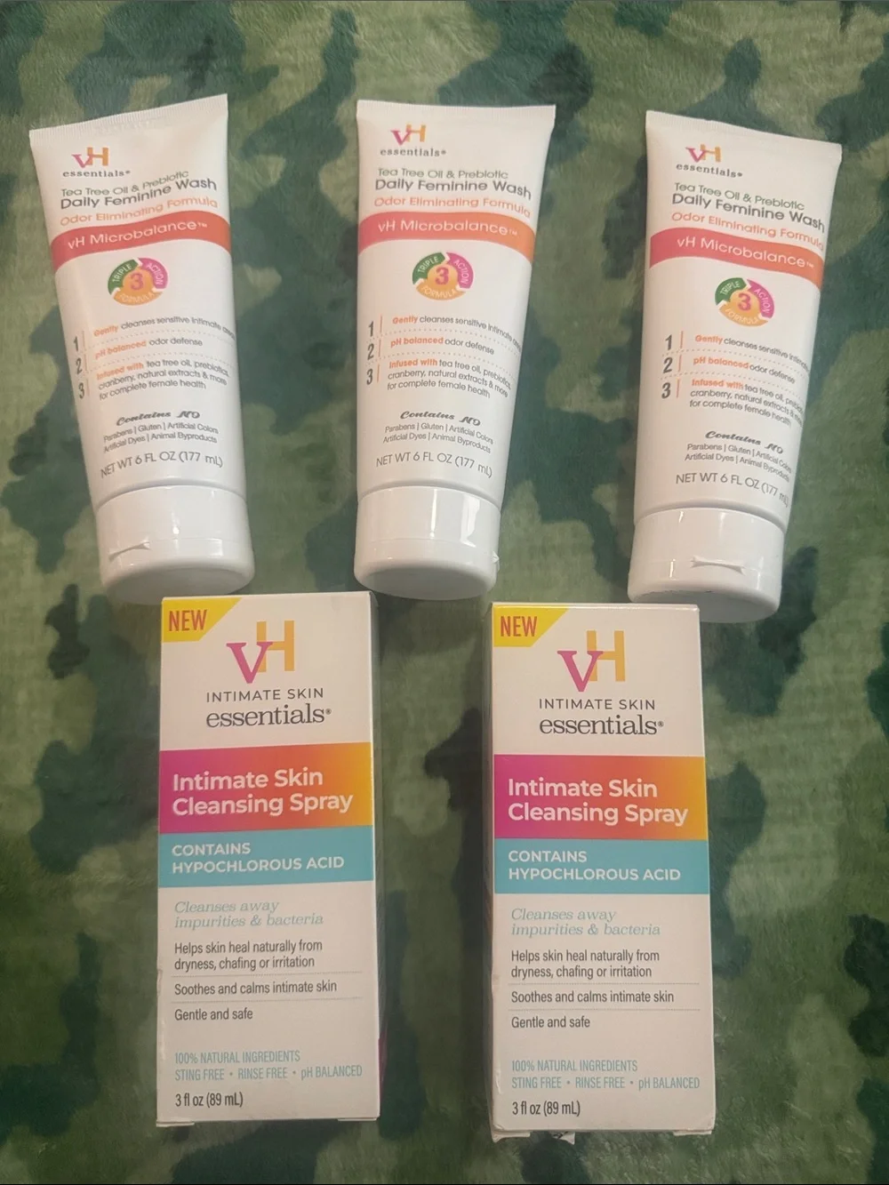VHEssentials Intimate Skin Wash & Cleansing Spray - Pink, White, Teal